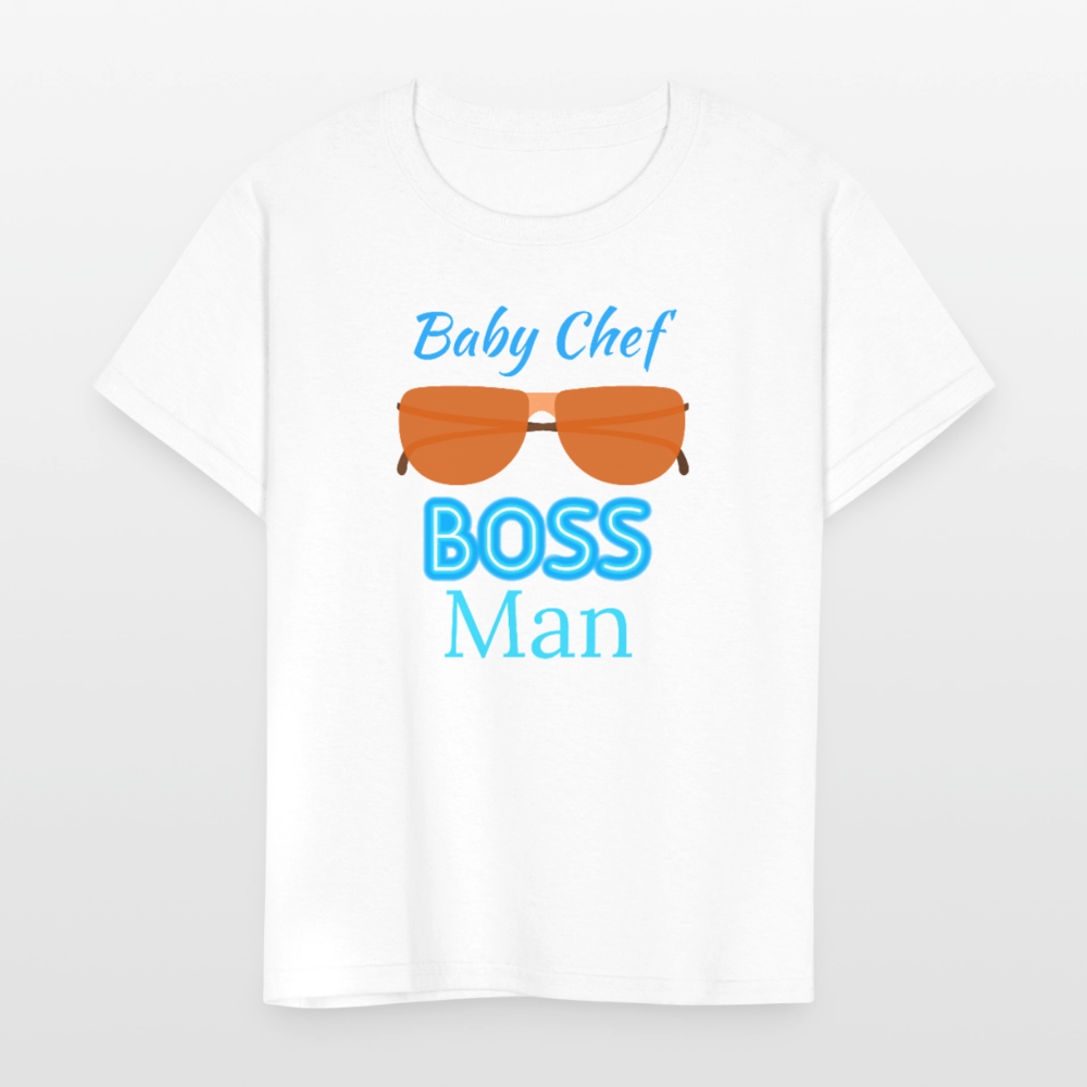 Baby Chef Boss Man Youth T-Shirt - white