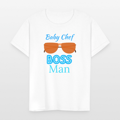 Baby Chef Boss Man Youth T-Shirt - white
