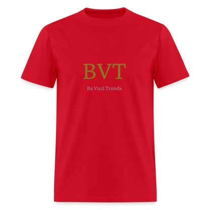 BVT Gold/Silver Metallic Logo Tshirt - red