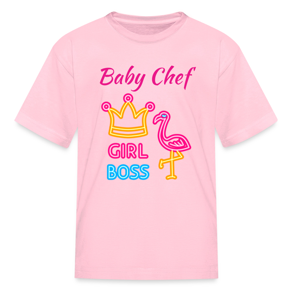 Baby Chef Girl Boss Youth T-Shirt - pink