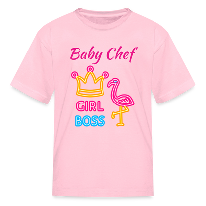 Baby Chef Girl Boss Youth T-Shirt - pink