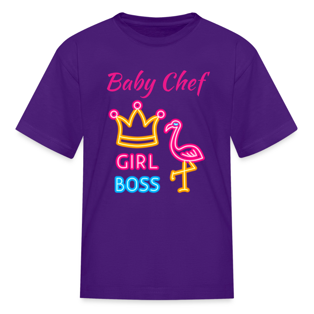 Baby Chef Girl Boss Youth T-Shirt - purple