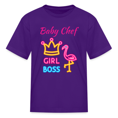 Baby Chef Girl Boss Youth T-Shirt - purple