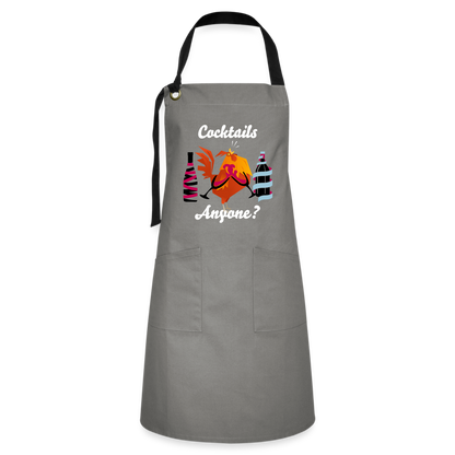 Cock Tails Artisan Apron - gray/black