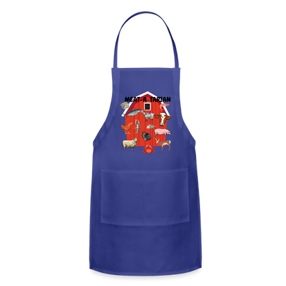 Meat-a-tarian Adjustable Apron - royal blue