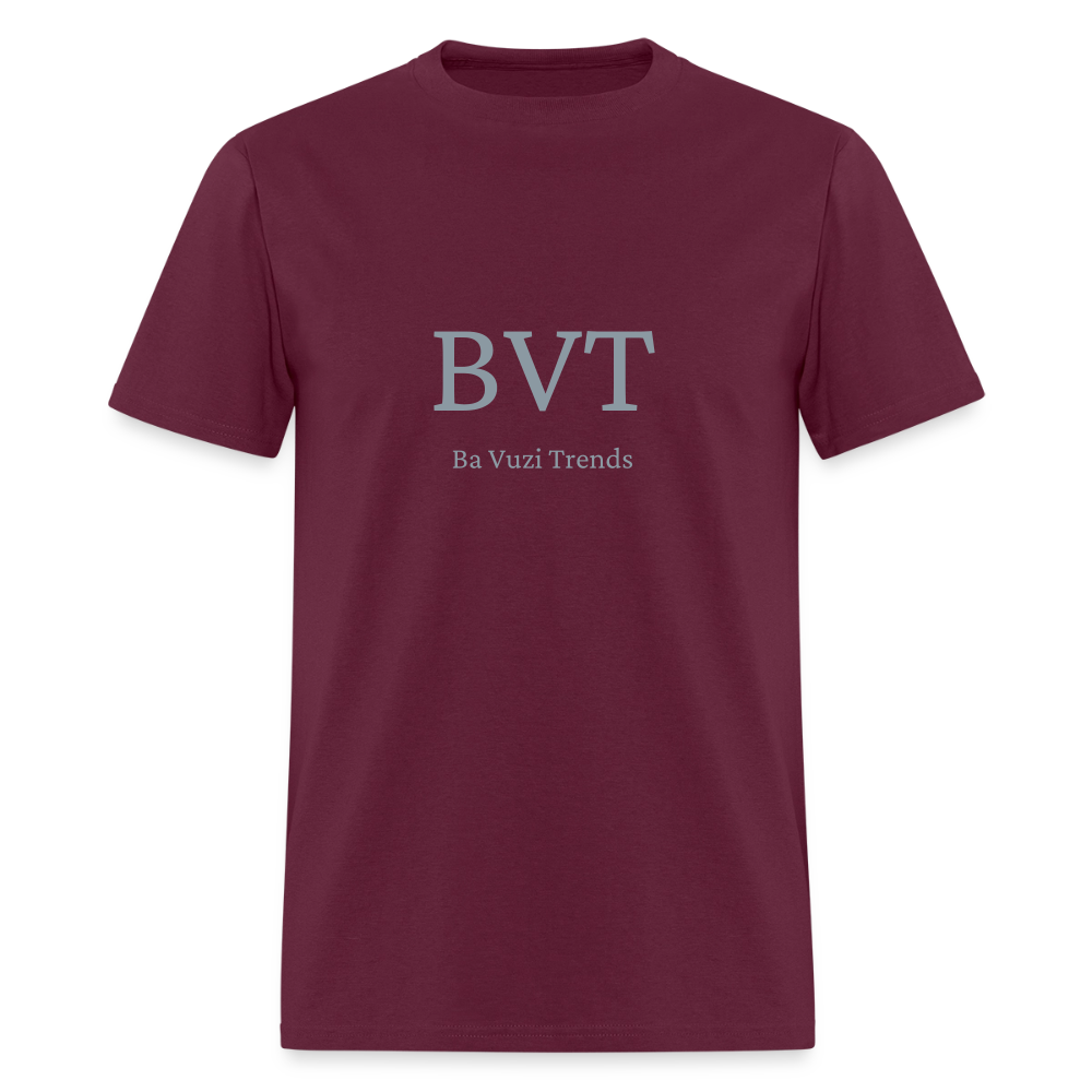 BVT Silver Metallic Unisex Tshirt - burgundy