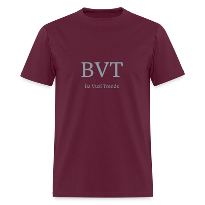 BVT Silver Metallic Unisex Tshirt - burgundy