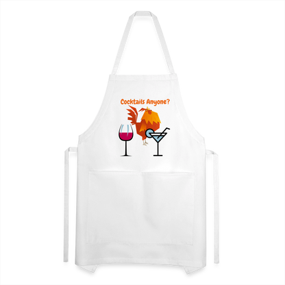 Cocktails Adjustable Apron - white