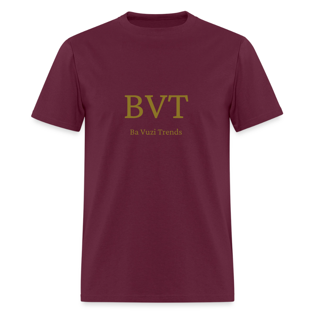 BVT Gold Metallic Unisex Tshirt - burgundy