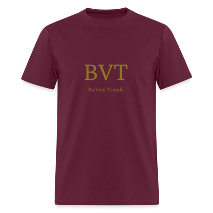 BVT Gold Metallic Unisex Tshirt - burgundy