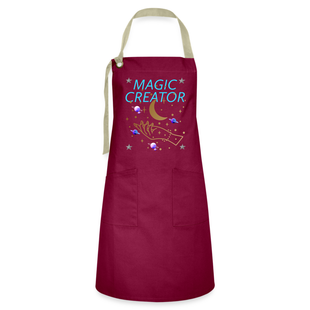 Magic Creator Artisan Apron - burgundy/khaki