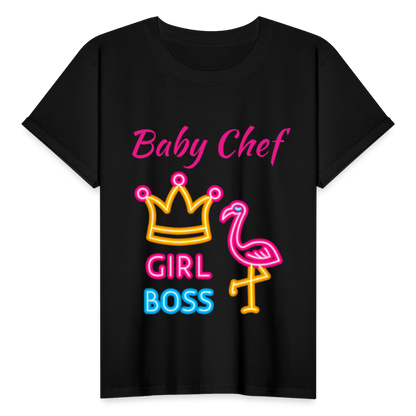 Baby Chef Girl Boss Youth T-Shirt - black