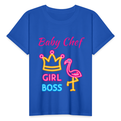 Baby Chef Girl Boss Youth T-Shirt - royal blue