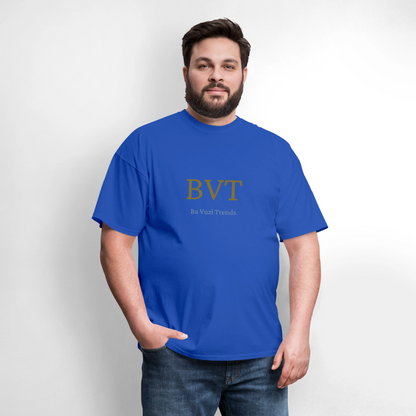 BVT Gold/Silver Metallic Logo Tshirt - royal blue