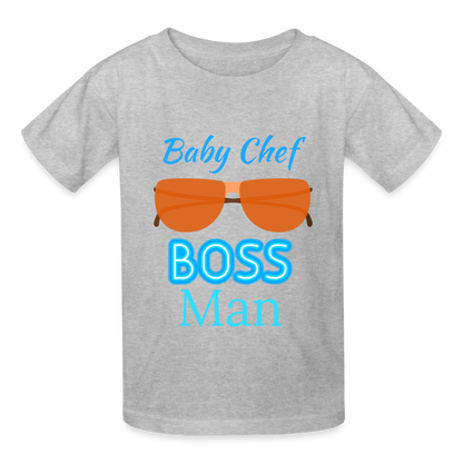 Baby Chef Boss Man Youth T-Shirt - heather gray