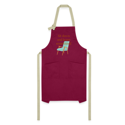 Sit Down Artisan Apron - burgundy/khaki