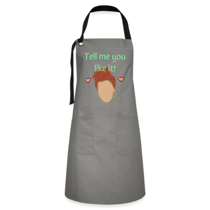 Tell Me Artisan Apron - gray/black