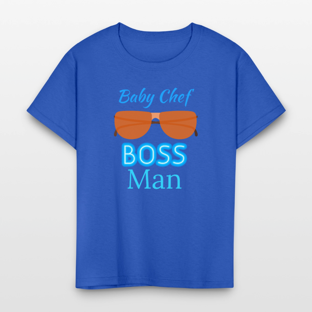 Baby Chef Boss Man Youth T-Shirt - royal blue