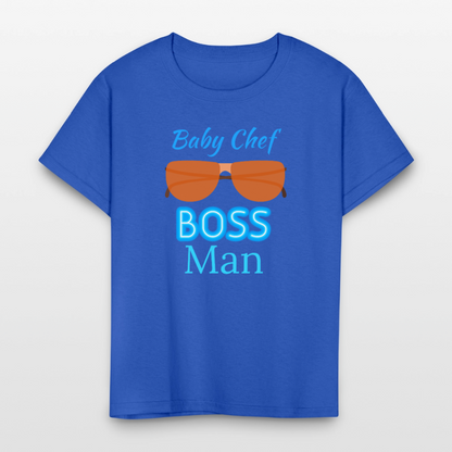 Baby Chef Boss Man Youth T-Shirt - royal blue