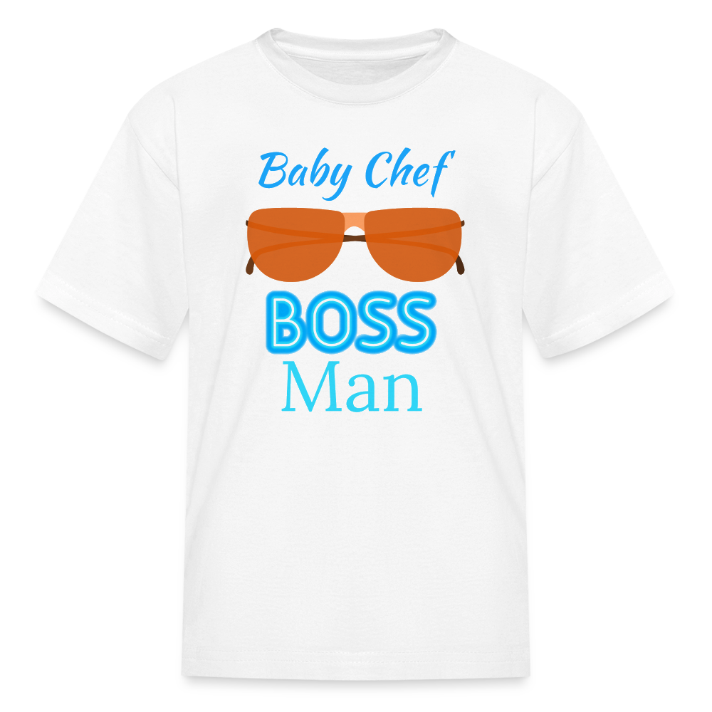 Baby Chef Boss Man Youth T-Shirt - white