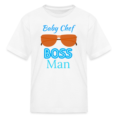 Baby Chef Boss Man Youth T-Shirt - white