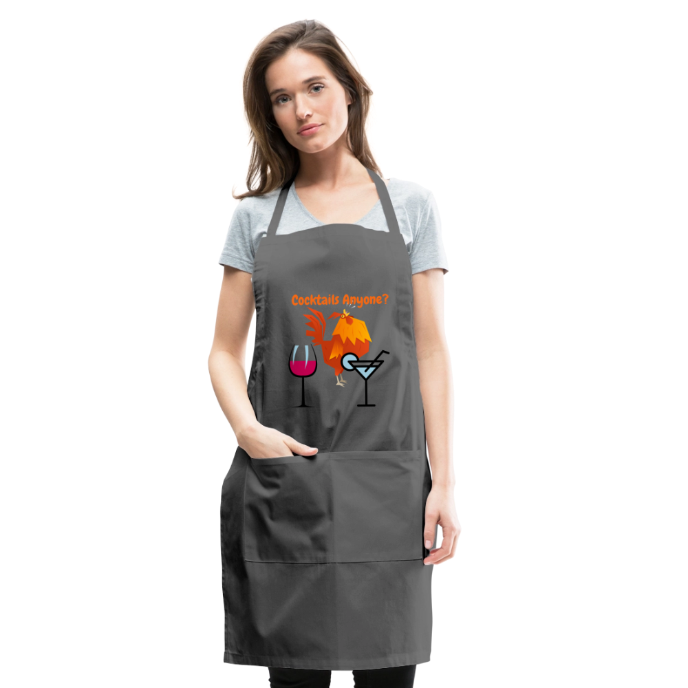 Cocktails Adjustable Apron - charcoal