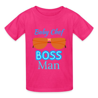 Baby Chef Boss Man Youth T-Shirt - fuchsia