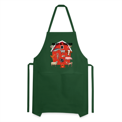 Meat-a-tarian Adjustable Apron - forest green