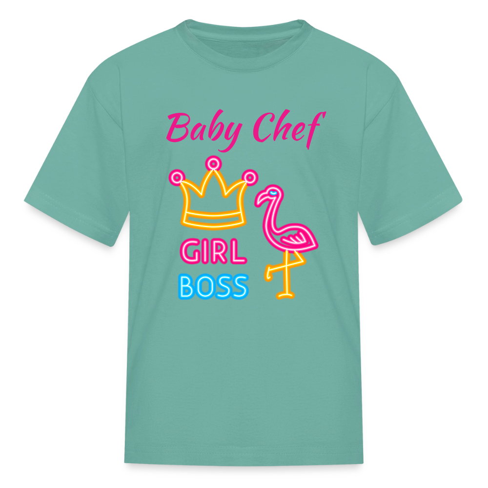 Baby Chef Girl Boss Youth T-Shirt - aquatic
