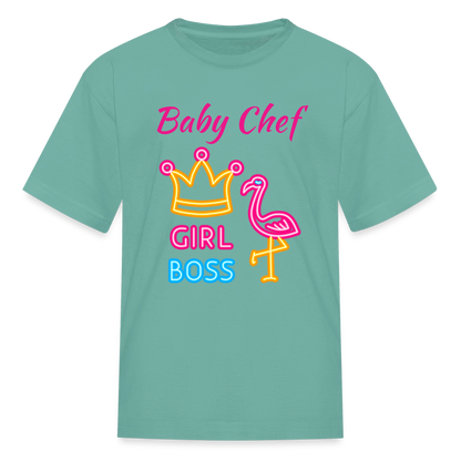 Baby Chef Girl Boss Youth T-Shirt - aquatic
