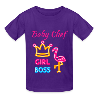 Baby Chef Girl Boss Youth T-Shirt - purple