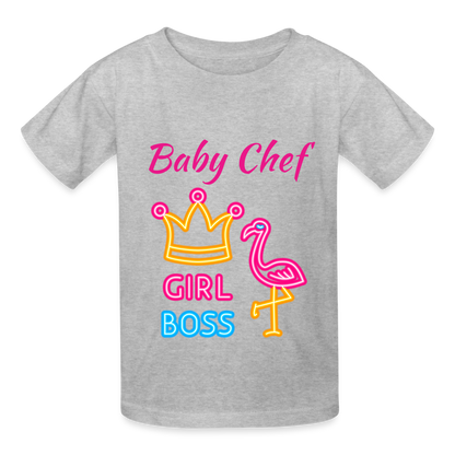 Baby Chef Girl Boss Youth T-Shirt - heather gray