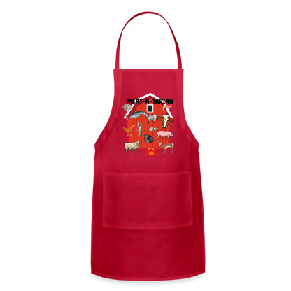 Meat-a-tarian Adjustable Apron - red