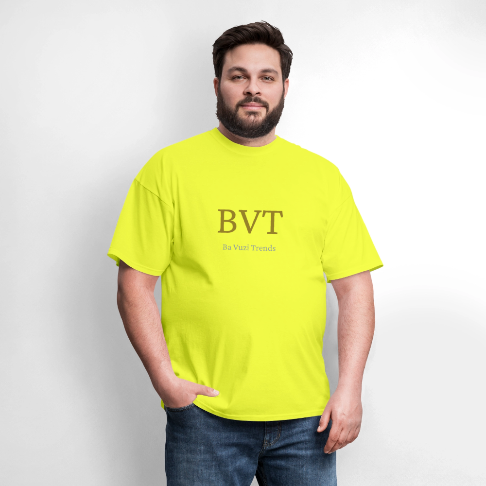 BVT Gold/Silver Metallic Logo Tshirt - safety green