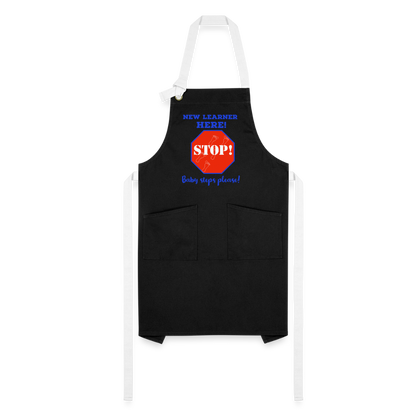 New Learner Artisan Apron - black/white
