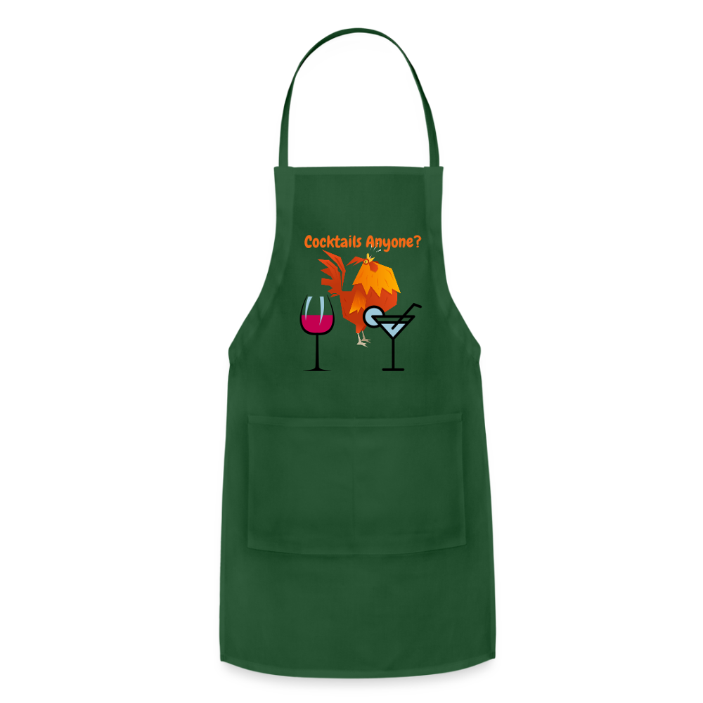 Cocktails Adjustable Apron - forest green