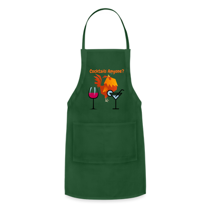 Cocktails Adjustable Apron - forest green