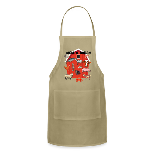 Meat-a-tarian Adjustable Apron - khaki