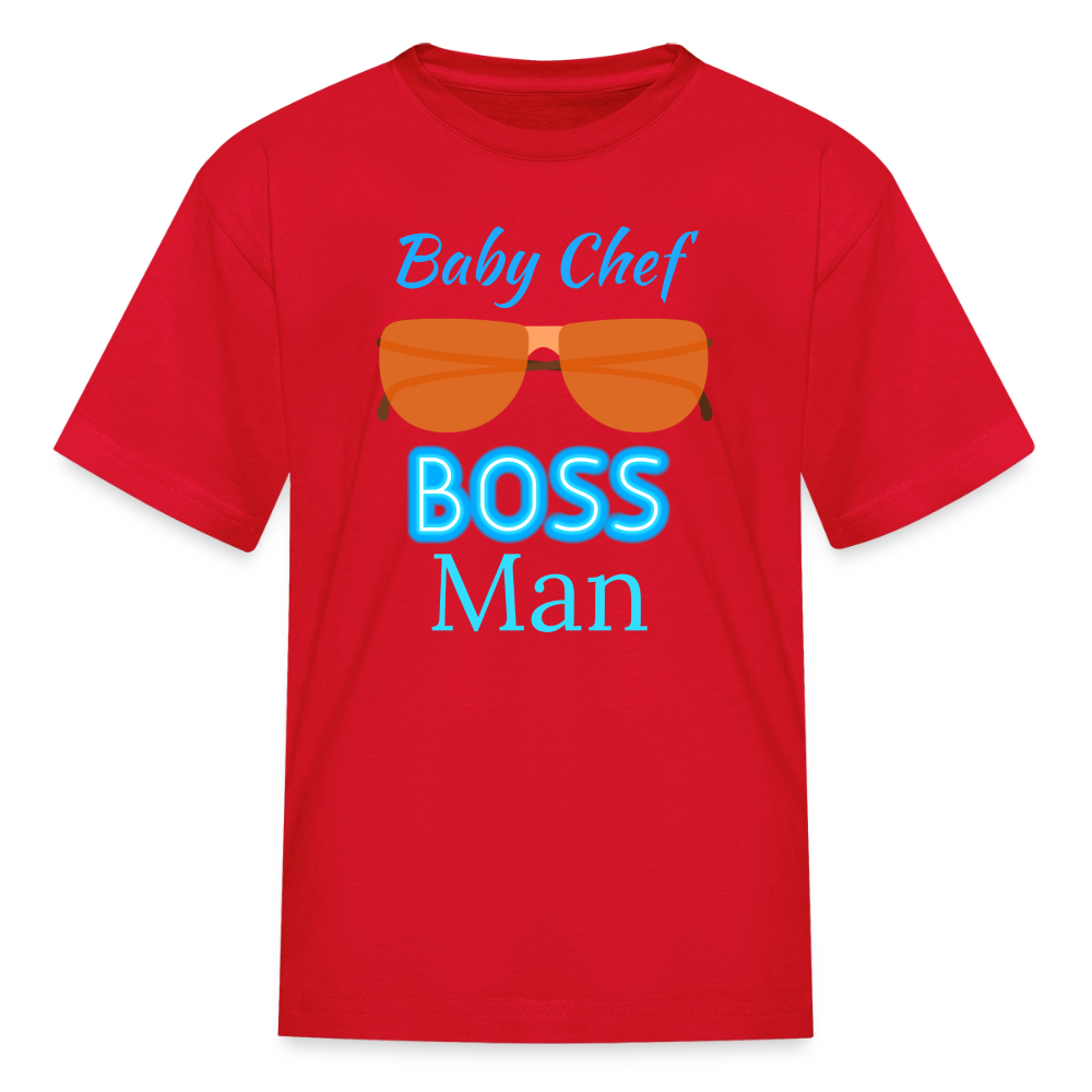 Baby Chef Boss Man Youth T-Shirt - red