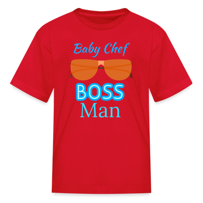 Baby Chef Boss Man Youth T-Shirt - red
