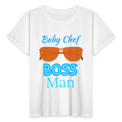 Baby Chef Boss Man Youth T-Shirt - white