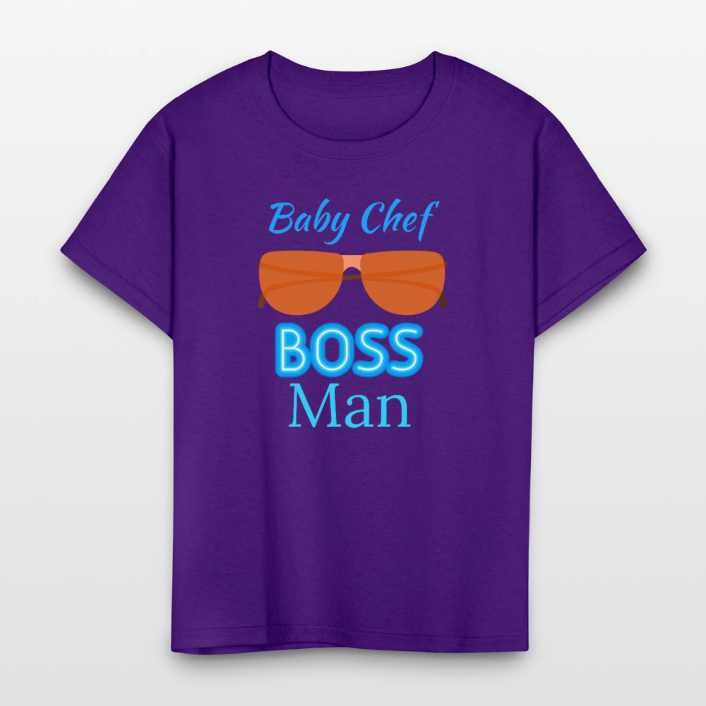 Baby Chef Boss Man Youth T-Shirt - purple