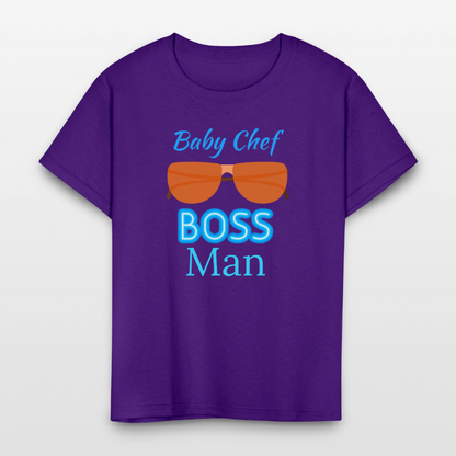 Baby Chef Boss Man Youth T-Shirt - purple