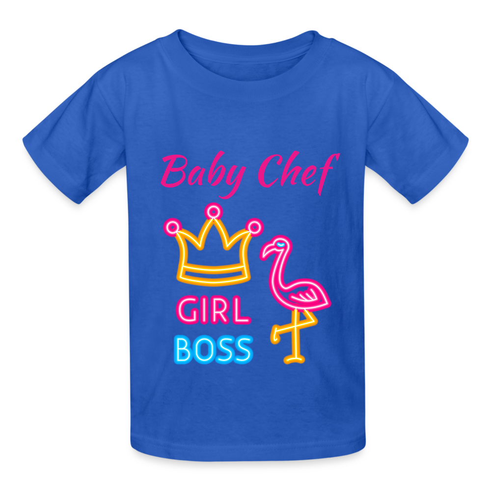 Baby Chef Girl Boss Youth T-Shirt - royal blue
