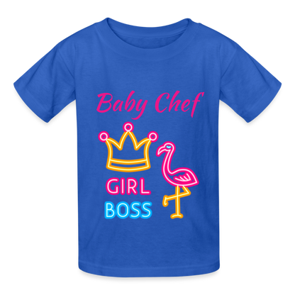 Baby Chef Girl Boss Youth T-Shirt - royal blue