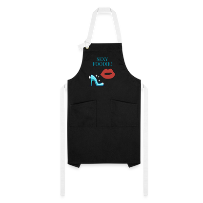 Sexy Foodie Artisan Apron - black/white