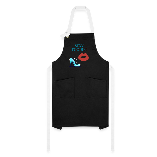 Sexy Foodie Artisan Apron - black/white