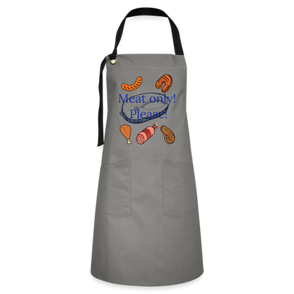 Meat Only Artisan Apron - gray/black