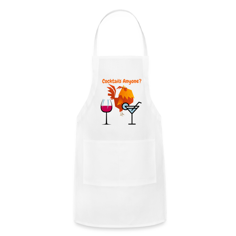 Cocktails Adjustable Apron - white