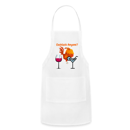 Cocktails Adjustable Apron - white